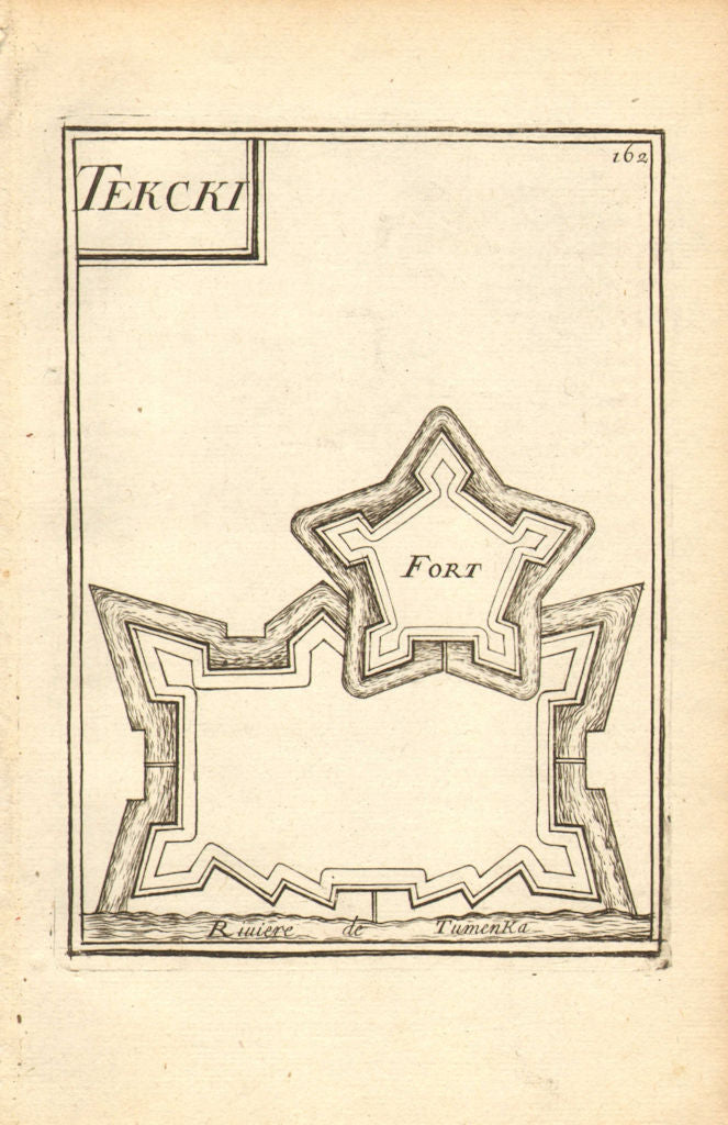 RUSSIAN CAUCASUS. Fort Terki, Tumenka river (Terek). Razed 1763. MALLET 1683 map